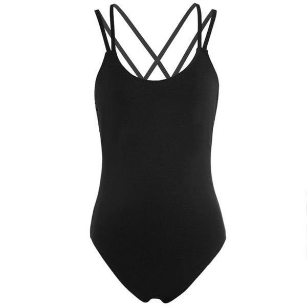 Women Ballet Leotard Solid Color Spaghetti Straps